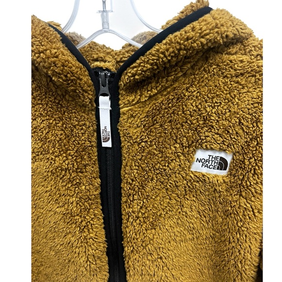 The North Face Campshire Teddy Brown Sherpa Half Zip Hooded Fleece Boys L 14/16 - Picture 3 of 10